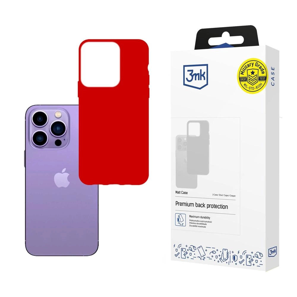 Case for iPhone 14 Pro Max series 3mk Matt Case - red