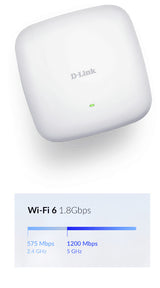 D-Link AX1800 1800 Mbit/s Hvid Strøm over Ethernet (PoE)