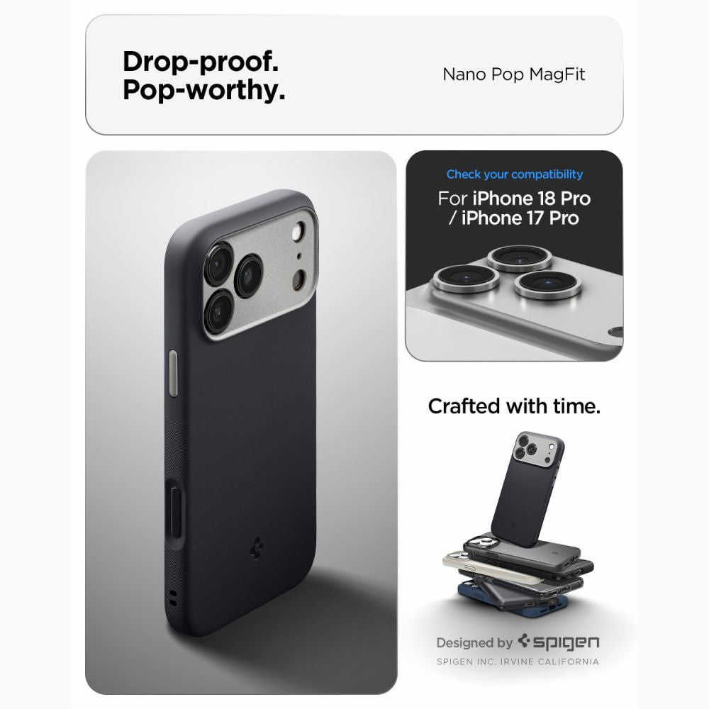Spigen Nano Pop Magsafe Iphone 17 Pro / 18 Pro Sort Sesam