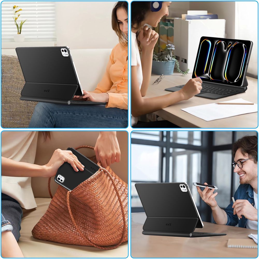 Tech Protect Smartcase Magnetisk + Tastatur Ipad Pro 13” 7/8 2024 2025 Sort