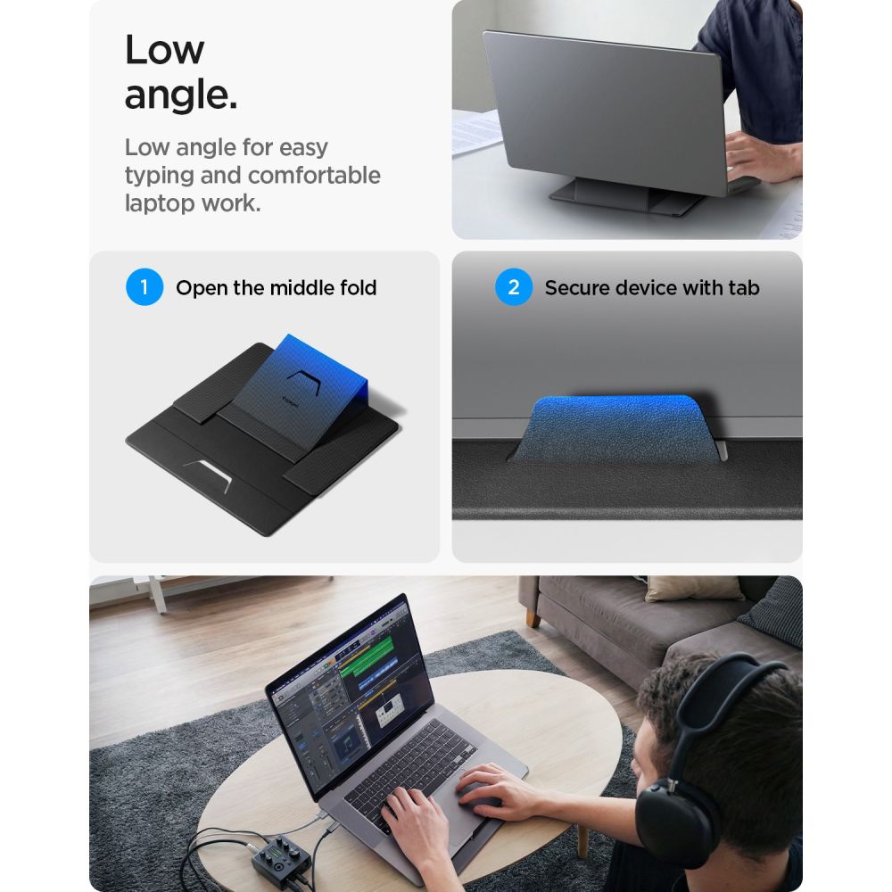 Spigen Ld201 S8 Slimfold Bærbare Og Tablet Stativ Space Grå