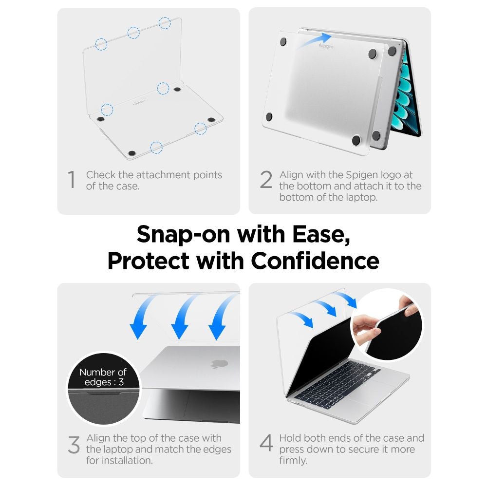 Spigen Airskin Macbook Air 13 M2 M5 2023 2026 Frost Sort