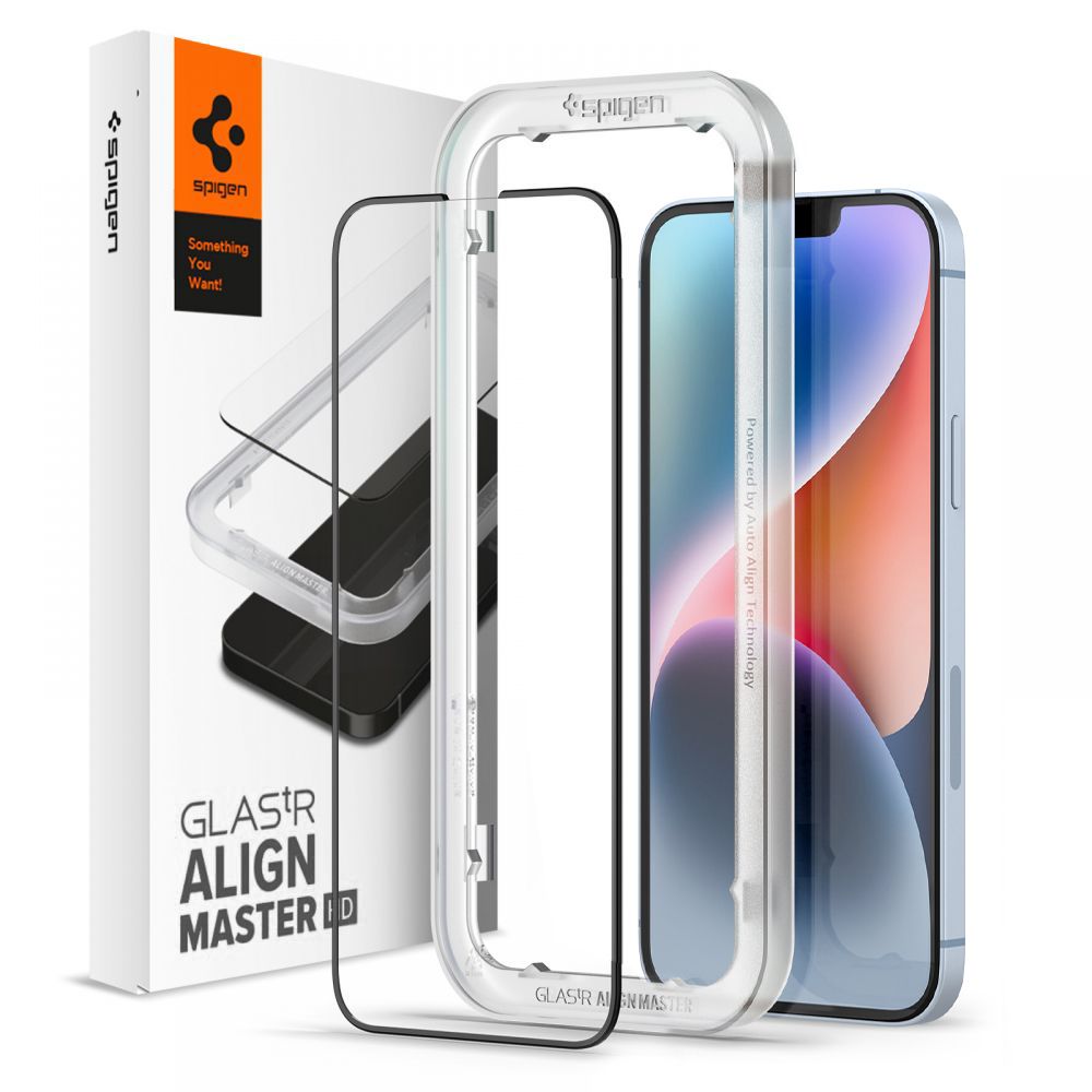 Hærdet Glas Spigen Alm Glass Fc Iphone 13 / 13 Pro / 14 / 16 E / 17 E Sort