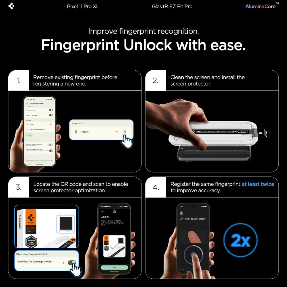 Hærdet Glas Spigen Glas.Tr Ez Fit Pro Ac 2 Pack Google Pixel 11 Pro Xl Clear