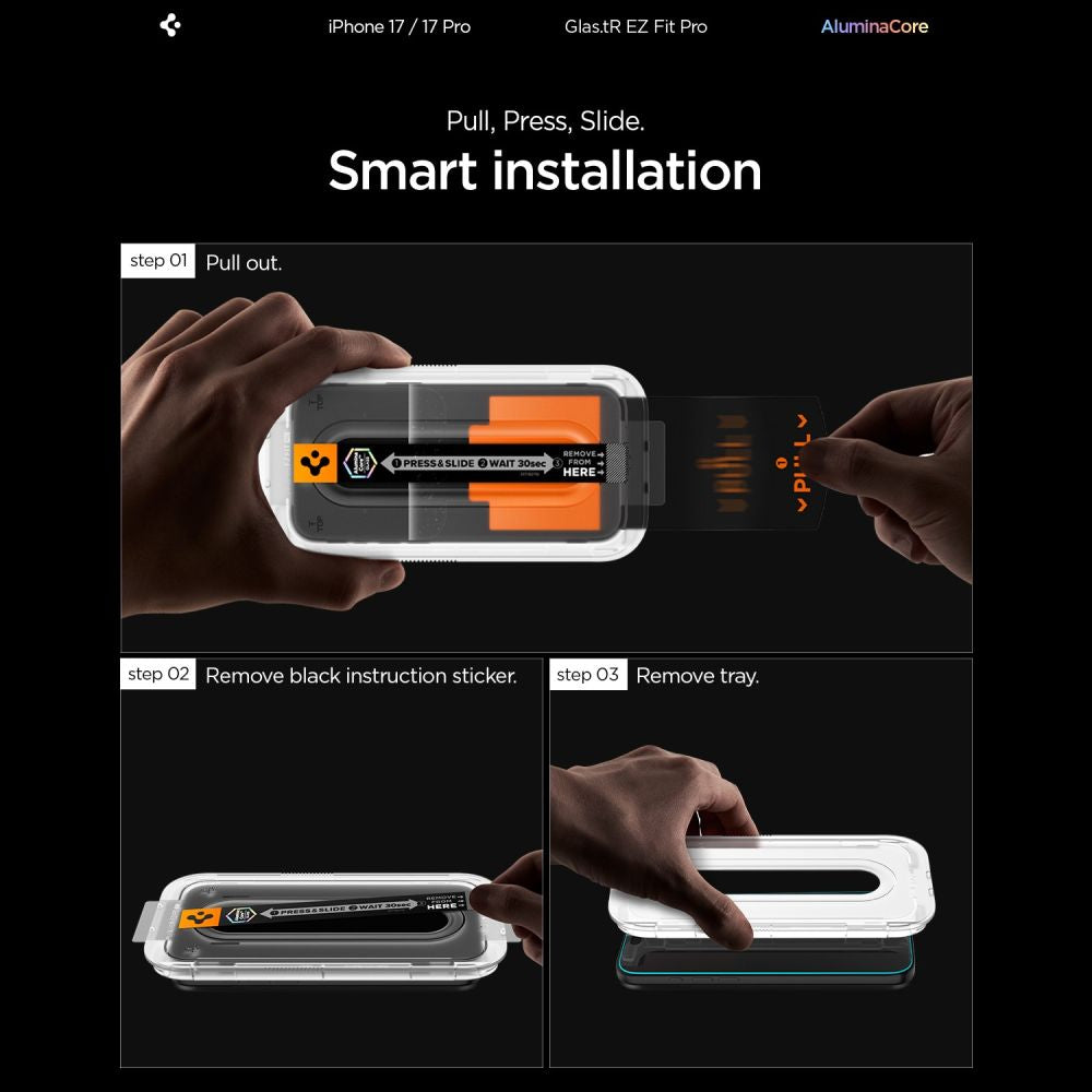 Hærdet Glas Spigen Glas.Tr ”Ez Fit Pro Ac” Iphone 16 Pro / 17 / 17 Pro / 18 Pro Clear