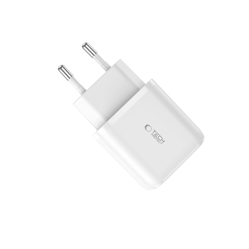 Tech Protect C20 W 2 Port Netværksopladder Pd 20 W / Qc3.0 Hvid