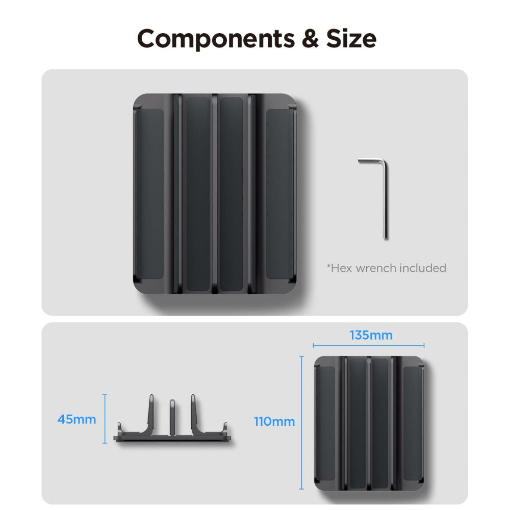 Spigen Ld208 S4 Vertikal Bærbar Stand, Grå