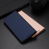 Dux Ducis Skin Pro case for Oppo Reno 8 flip cover card wallet stand blue
