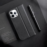 Dux Ducis Hivo Leather Flip Cover Genuine Leather Wallet for Cards and Documents iPhone 14 Pro Max Brown