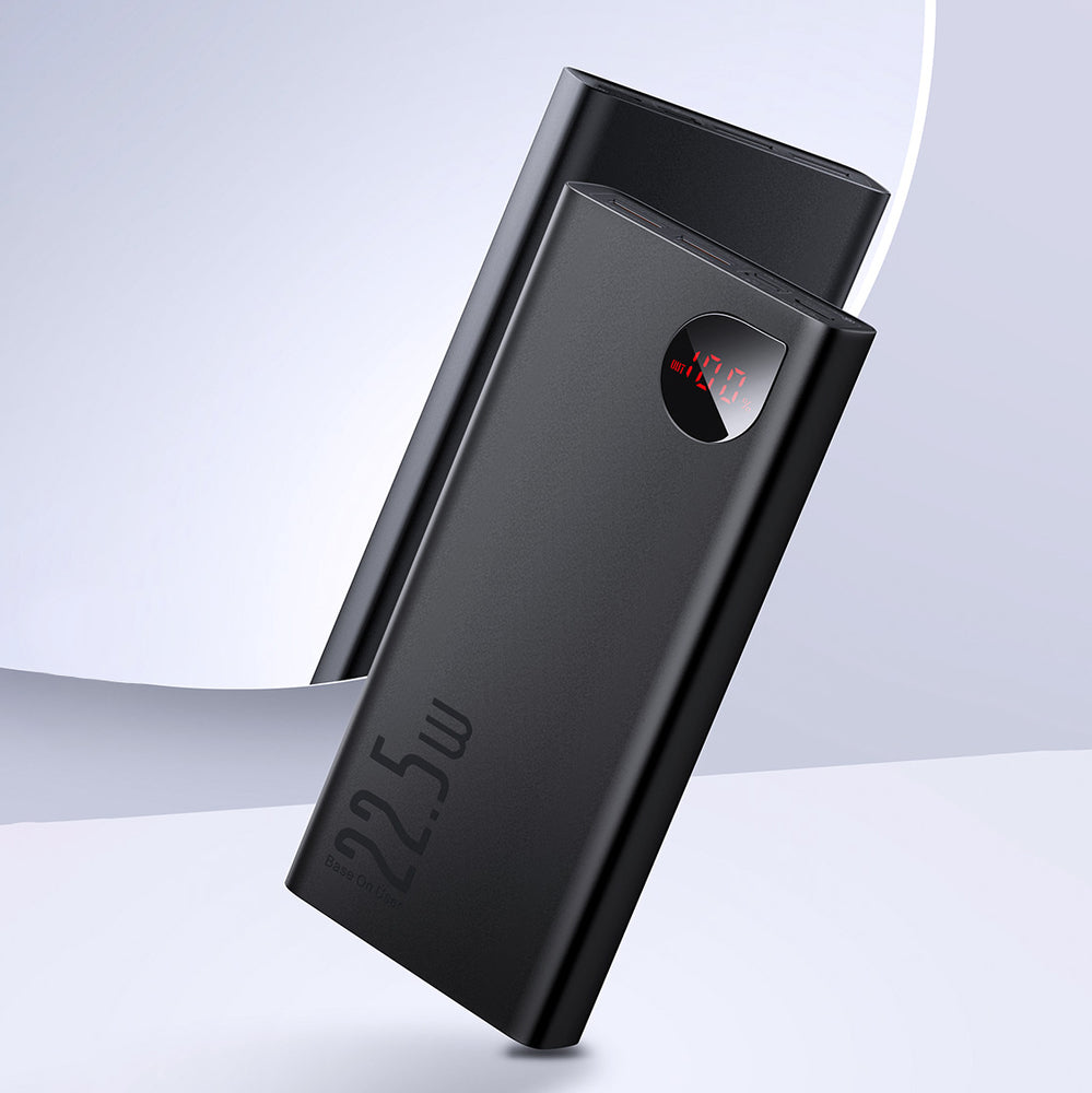 Baseus Adaman powerbank med hurtig opladning 20000mAh 22,5W + USB-A - USB-C 3A kabel 0,3m sort