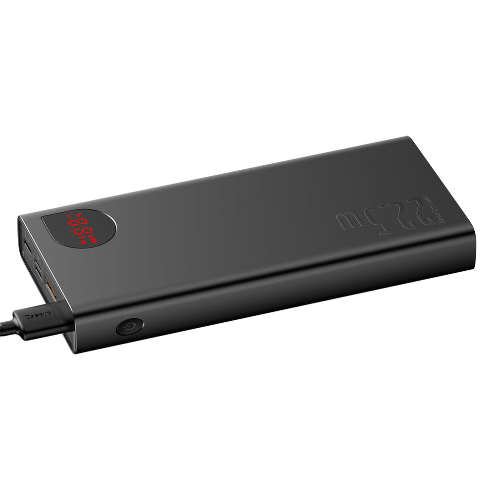 Baseus Adaman powerbank med hurtig opladning 20000mAh 22,5W + USB-A - USB-C 3A kabel 0,3m sort
