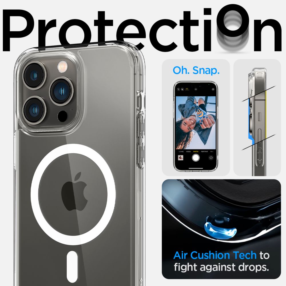 Spigen Ultra Hybrid Mag Case med MagSafe til iPhone 14 Pro - Clear/White