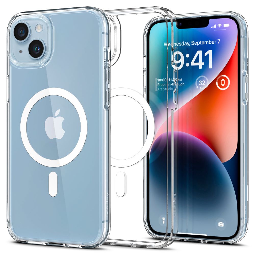 Spigen Ultra Hybrid Mag Case med MagSafe til iPhone 14 - Clear/White