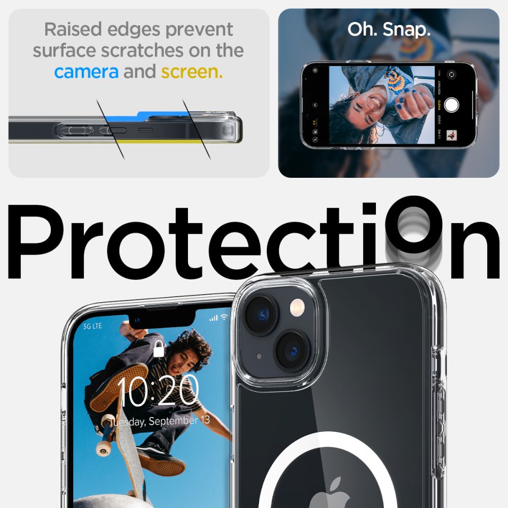 Spigen Ultra Hybrid Mag Case med MagSafe til iPhone 14 - Clear/White