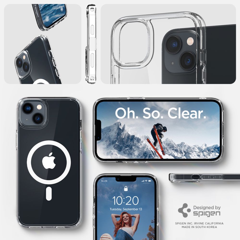 Spigen Ultra Hybrid Mag Case med MagSafe til iPhone 14 - Clear/White