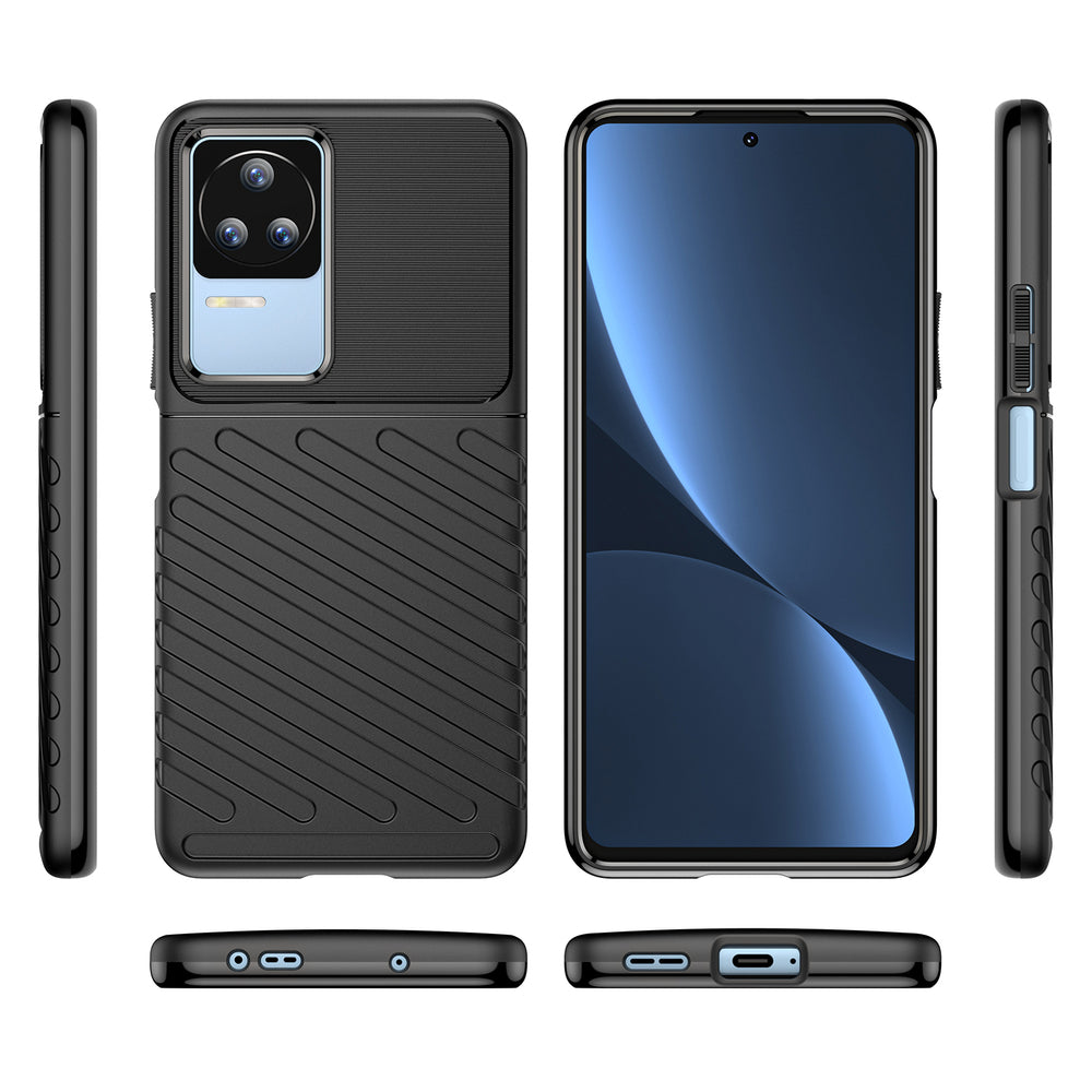 Thunder Case til Xiaomi Poco F4 5G silikone rustningskasse sort