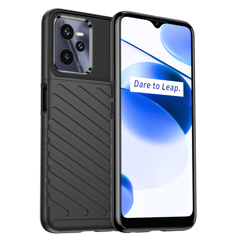 Thunder Case til Realme C35 silikone rustning case sort