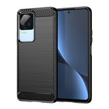 Carbon Case til Xiaomi Poco F4 5G fleksibelt silikone carbon cover sort