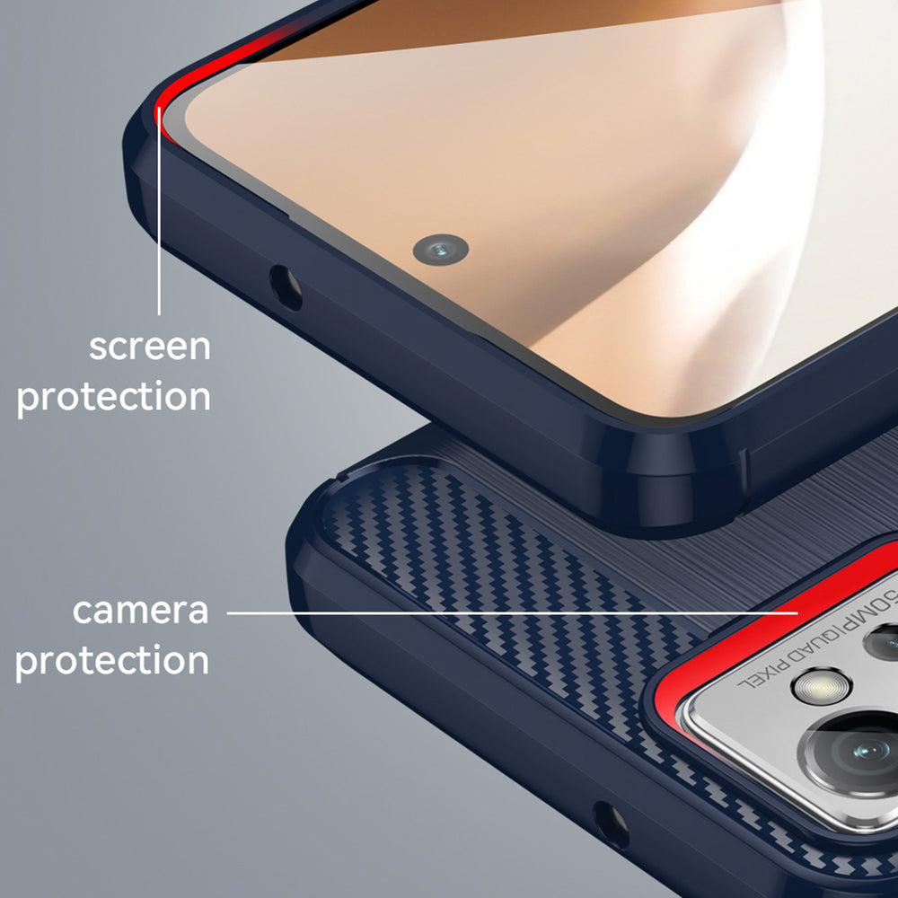 Carbon Case til Realme C31 fleksibelt silikone carbon cover sort