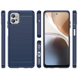 Carbon Case for Realme C35 fleksibelt silikone carbon cover sort