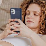 Carbon Case til Realme C35 fleksibelt silikone carbon cover sort