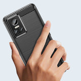Carbon Case til Realme GT Neo 3 fleksibelt silikon carbon cover sort