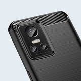 Carbon Case til Realme GT Neo 3 fleksibelt silikon carbon cover sort