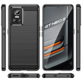 Carbon Case til Realme GT Neo 3 fleksibelt silikone carbon cover sort