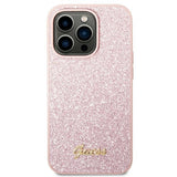 Guess Glitter Script Case for iPhone 14 Pro Max - Pink