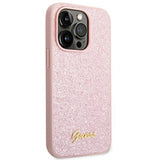 Guess Glitter Script Case for iPhone 14 Pro Max - Pink