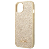 Guess Glitter Script Case for iPhone 14 Plus - Gold