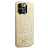 Guess Glitter Script Case for iPhone 14 Pro - Gold