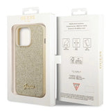 Guess Glitter Script Case for iPhone 14 Pro - Gold