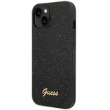 Guess GUHCP14MHGGSHK iPhone 14 Plus 6,7" sort/sort hårdkasse Glitter Script