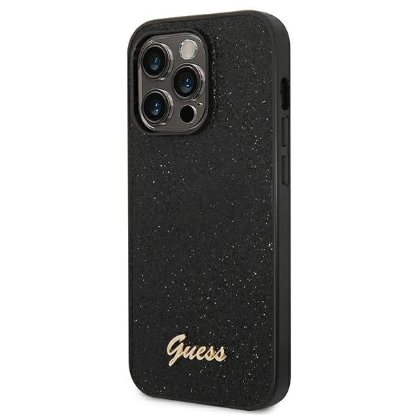 Guess Glitter Script Case for iPhone 14 Pro - Black