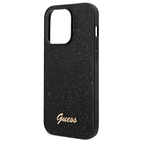 Guess Glitter Script Case for iPhone 14 Pro - Black