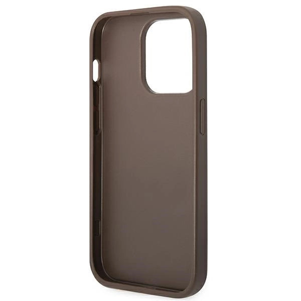 Guess GUHCP14LG4GLBR iPhone 14 Pro 6.1" brown/brown hard case 4G Stripe Collection