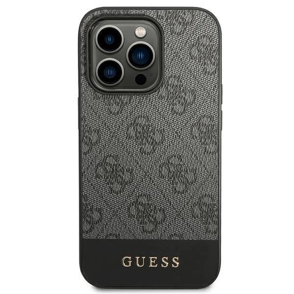 Guess GUHCP14XG4GLGR iPhone 14 Pro Max 6.7" grey/grey hard case 4G Stripe Collection