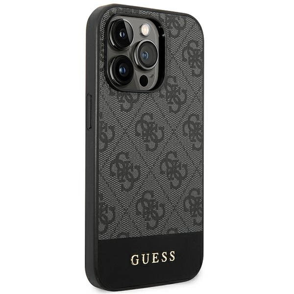 Guess GUHCP14XG4GLGR iPhone 14 Pro Max 6.7" grey/grey hard case 4G Stripe Collection