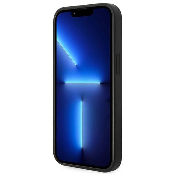 Guess Saffiano Strap Case for iPhone 14 Plus - Black