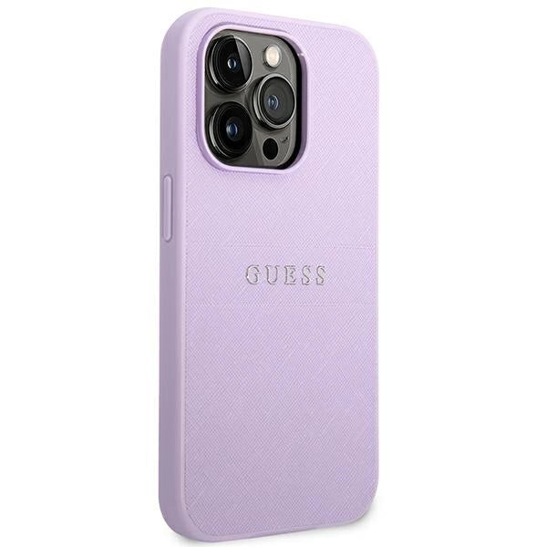 Guess Saffiano Strap Case for iPhone 14 Pro - Purple