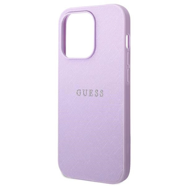 Guess Saffiano Strap Case for iPhone 14 Pro - Purple