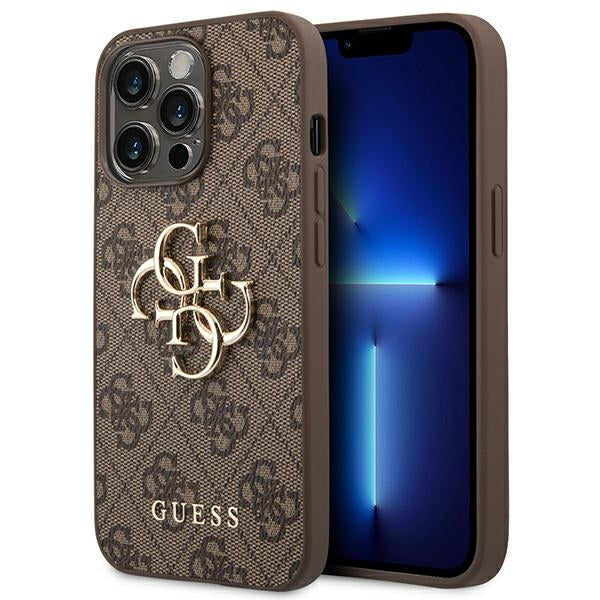 Guess 4G Big Metal Logo Case til iPhone 14 Pro - Brunt