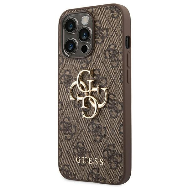 Guess 4G Big Metal Logo Case til iPhone 14 Pro - Brunt