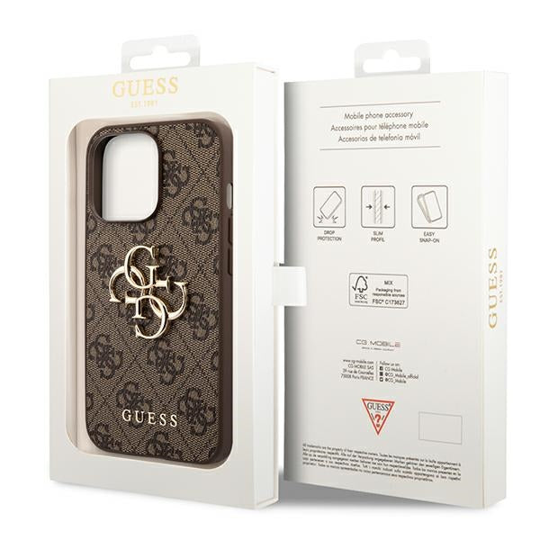 Guess 4G Big Metal Logo Case til iPhone 14 Pro - Brunt