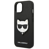 Karl Lagerfeld Saffiano Choupette Head Patch Case for iPhone 14 Plus - Black
