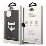 Karl Lagerfeld Saffiano Choupette Head Patch Case for iPhone 14 Plus - Black