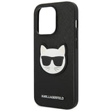 Karl Lagerfeld Saffiano Choupette Head Patch Case for iPhone 14 Pro Max - Black