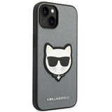 Karl Lagerfeld Saffiano Choupette Head Patch case for iPhone 14 Plus - silver