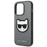 Karl Lagerfeld Saffiano Choupette Head Patch case for iPhone 14 Pro - silver
